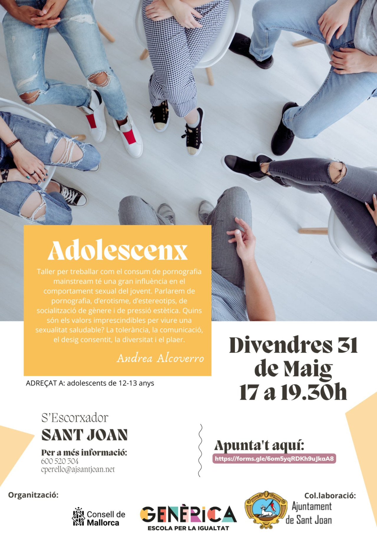 TALLER-XERRADA “ADOLESCENX”. QUINS SÓN ELS VALORS PER VIURE UNA SEXUALITAT SANA?
