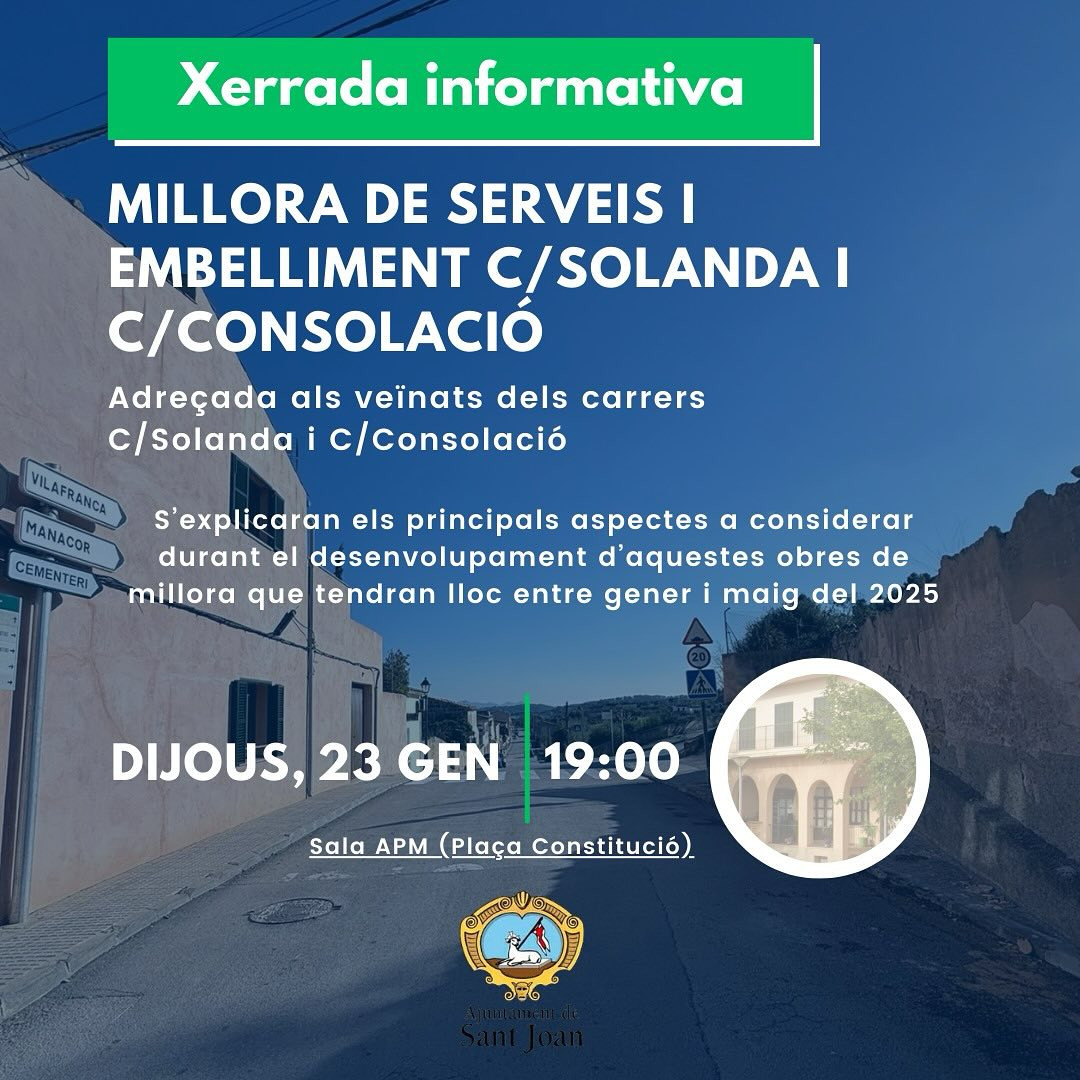 Xerrada informativa "Millora de serveis i embelliment c/ Solanda i c/ Consolació"