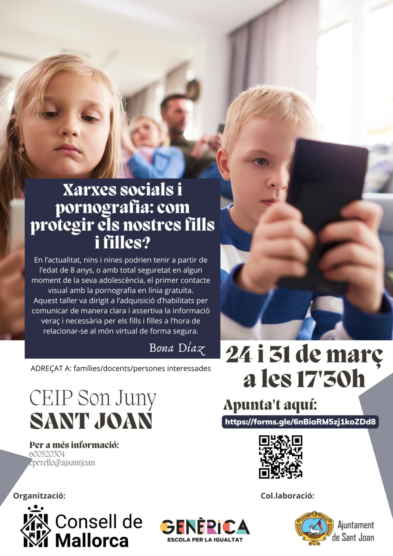 Taller: Xarxes socials i pornografia, com protegir els nostres nins 